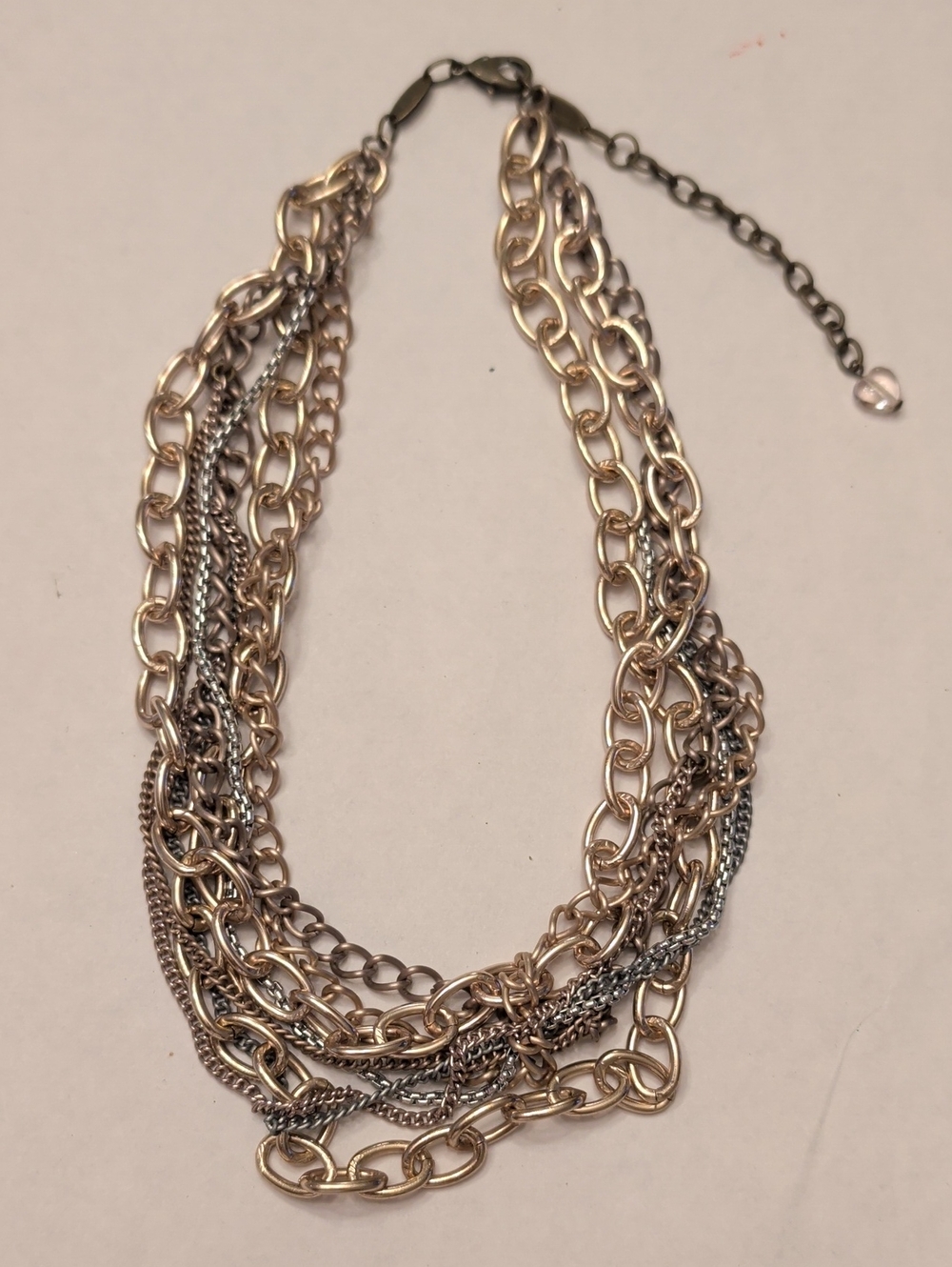 Sabika Layered Multi-Chain Necklace in Silver and Gold